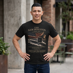 USS Sam Houston SSBN-609 Submarine T-Shirt — Forty One for Freedom Patriotic Crew Tee