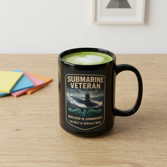 Submarine Veteran SSN Mug — "Qualified in Submarines, The Rest Is Surface Noise"