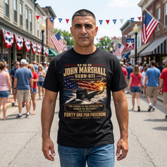 USS John Marshall SSBN-611 'Forty One for Freedom' Patriotic T-Shirt