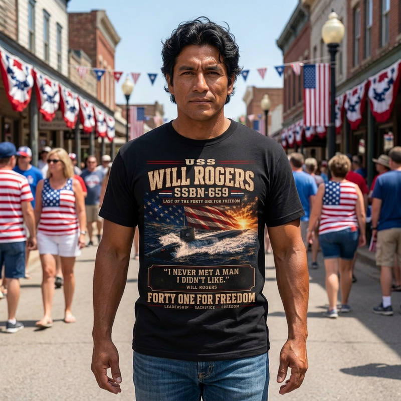 Will Rogers SSBN-659 Submarine  - Forty One for Freedom Patriotic Tee