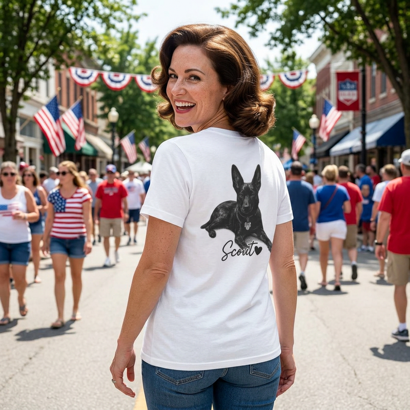 Dog Mom T-Shirt — Personalized Your Dog Image  Tee (Custom Name)