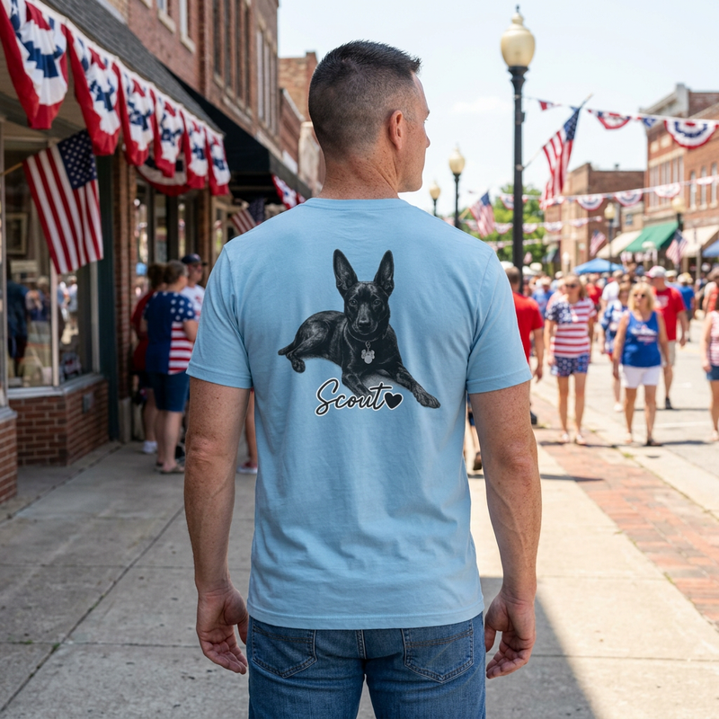 Dog Dad T-Shirt — Personalized Your Dog Image  Tee (Custom Name)
