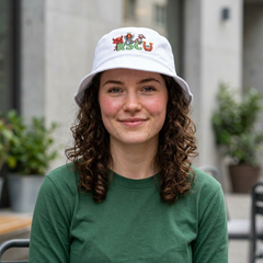 RSCU Embroidered Monster Logo Bucket Hat — Playful Streetwear Cap