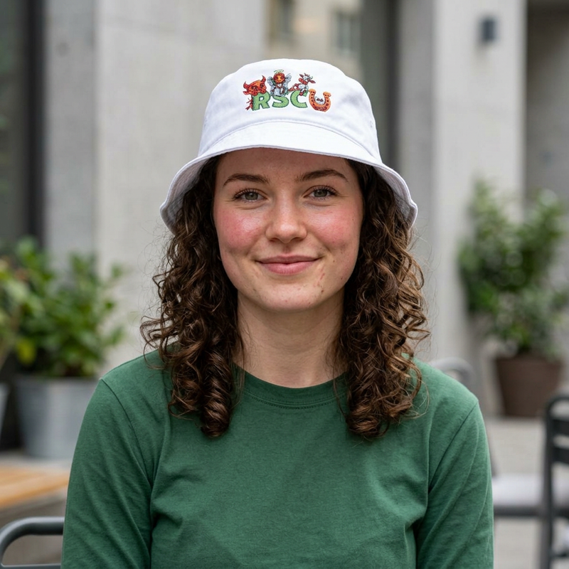 Embroidered 'RSCU' Floral Mascot Bucket Hat