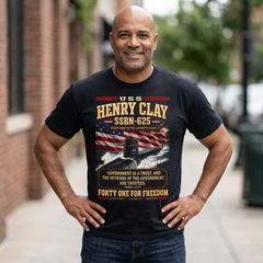 USS Henry Clay SSBN-625 Patriotic Submarine T-Shirt — Forty One for Freedom Design