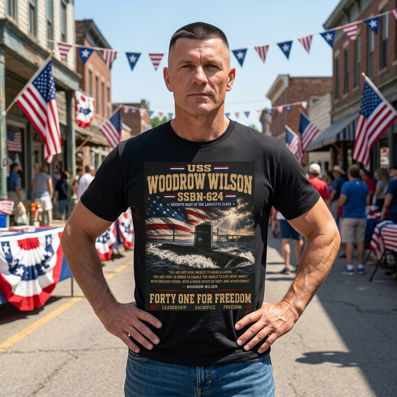 USS Woodrow Wilson SSBN-624 T-Shirt — Forty One for Freedom Submarine Tribute