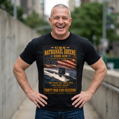 USS Nathanael Greene SSBN 636 Submarine T-Shirt — Forty One for Freedom Patriotic Crew Tee