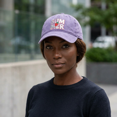 Women's SUMMER STRAWBERRY Pigment-Dyed Cap with Fashion Undervisor (Embroidery)