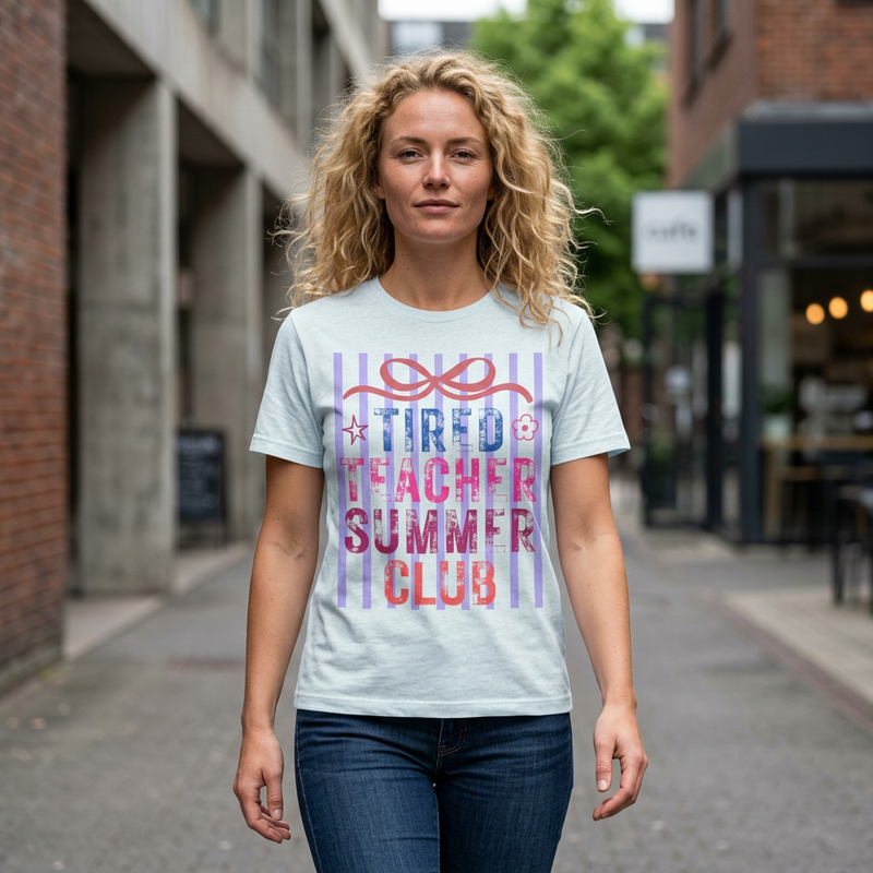Tired Teacher Summer Club Tee