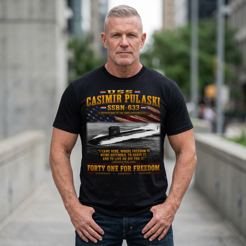 USS Casimir Pulaski SSBN-633 Submarine T-Shirt – 