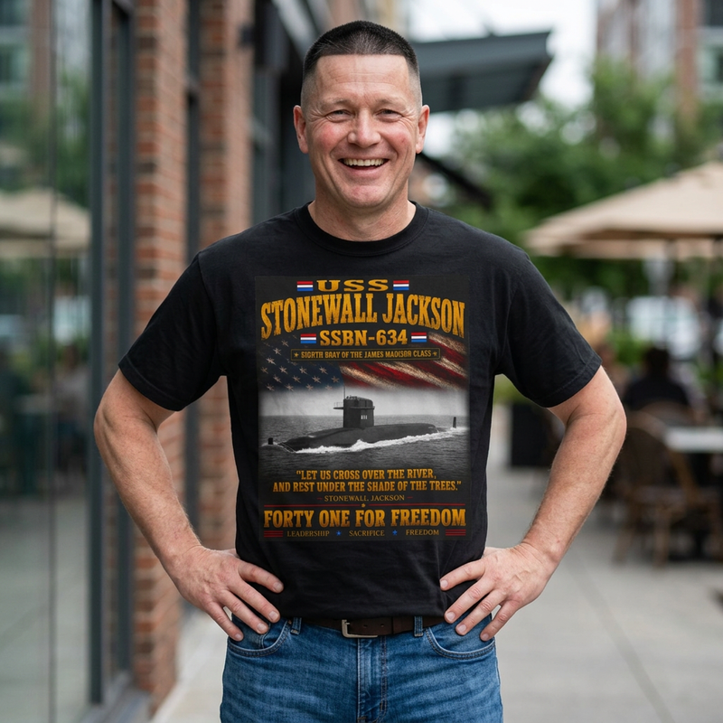 USS Stonewall Jackson SSBN-634 Submarine T-Shirt — Forty One For Freedom Military Tee