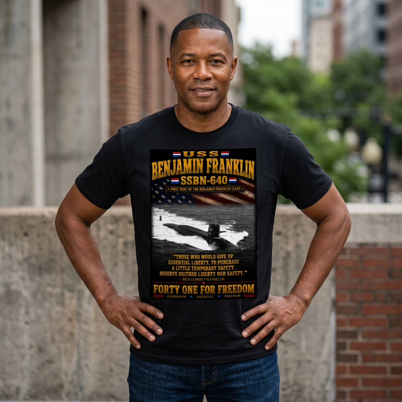 USS Benjamin Franklin SSBN-640 Submarine T-Shirt — Forty One for Freedom Military Tee