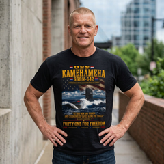 USS Kamehameha SSBN-642 Submarine T-Shirt — "Forty One for Freedom" Navy Tribute