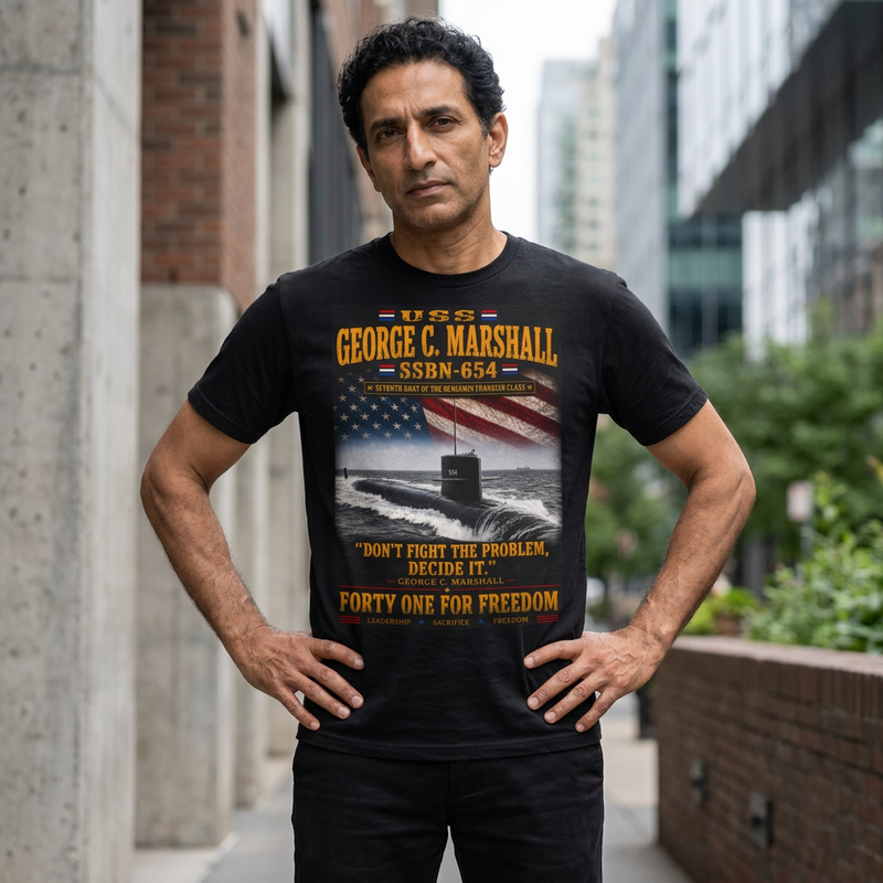 USS George C. Marshall SSBN-654 Submarine T-Shirt — 