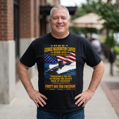 USS George Washington Carver SSBN-656 T-Shirt — "Education Is the Key to Unlock the Golden Door of Freedom"