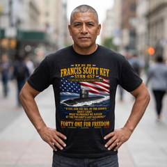 USS Francis Scott Key SSBN-657 Submarine T-Shirt – Forty One for Freedom, American Flag Patriotic Tee