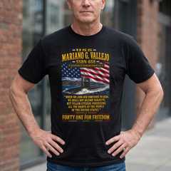 USS Mariano G. Vallejo SSBN-658 Submarine T-Shirt — Forty One For Freedom Patriotic Tee