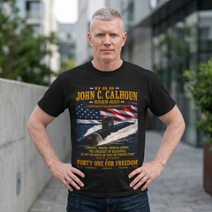 USS John C. Calhoun SSBN-630 Submarine Tribute T-Shirt — Forty One For Freedom Patriotic Tee