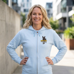 Personalized with your dogs image Zip Hoodie — "My Therapist Has a Wet Nose" Graphic