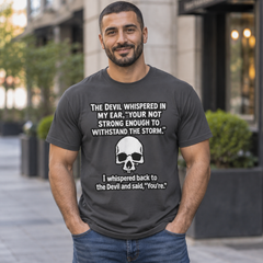 Funny Grammar Police - 'The Devil Whispered...' Skull Resilience Graphic Tee