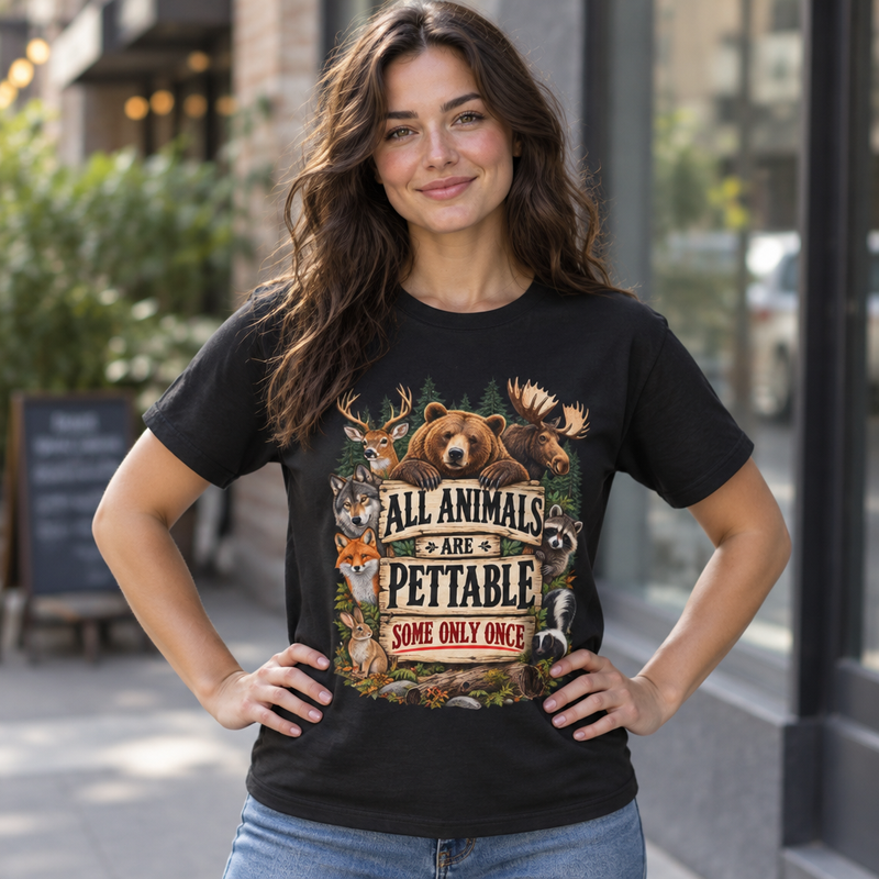 All Animals Are Pettable T-Shirt – Funny Animal Lover Wildlife Design