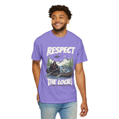 Bigfoot and Alien Outdoor Canoe Adventure - Respect The Locals T-Shirt
