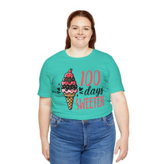 100 Days of School Unisex Tee | Elementary School, Ice Cream, Teacher Apparel