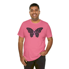 Butterfly Cancer Awareness and Survivor - Unisex Jersey Short Sleeve Tee
