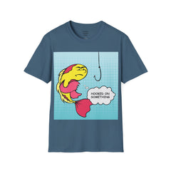 Hooked On Something Pop Art FISH Unisex Softstyle T Shirt  Reel this one in hook line and sinker