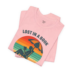Beach Reading Lover Unisex Tee, Summer Shirt, Lost in a Book T-Shirt, Gift for Bookworms, Vacation Style, Relaxed Fit