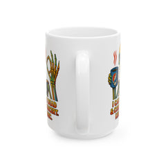 Grateful Dead Inspired Ceramic Mug, Coffee Lover Gift, Musician Coffee Cup, Skeleton Art Mug, 11oz & 15oz Sizes