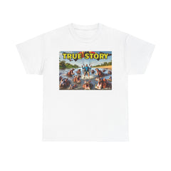 Amputee Humor True Story Paragliding into Hungry Hippos - Unisex Heavy Cotton Tee