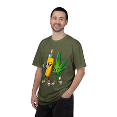 Vintage 'Lighter & Weed' Graphic T-Shirt — Relaxed Stoner/Cannabis Tee