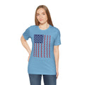 Personalized Dog Silhouette on American Flag - Tell us your dog breed, Unisex Short Sleeve Tee, Golden Retriever Silhouette Shown, Patriotic Shirt, Patriotic Pooch