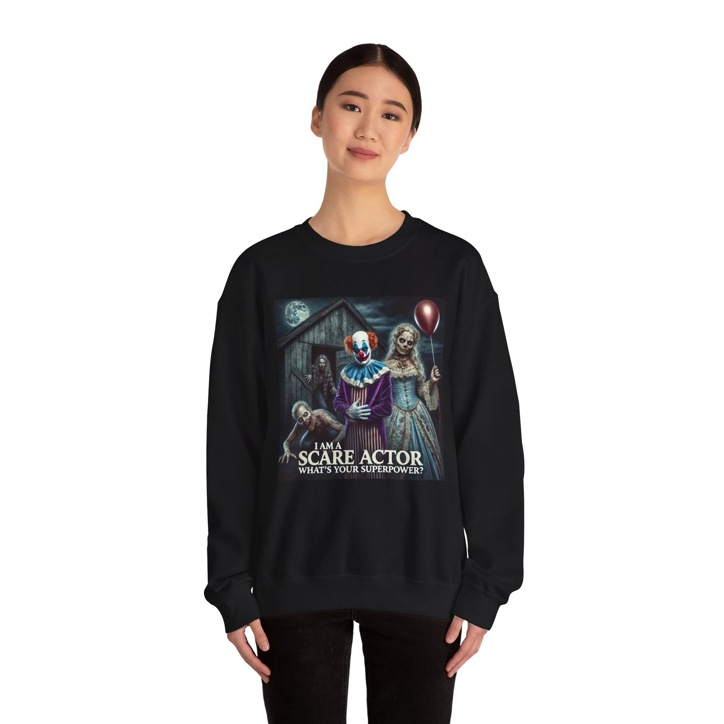 Scare Actor Halloween Horror Unisex Heavy Blend™ Crewneck Sweatshirt