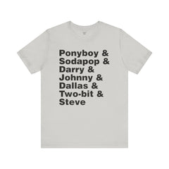 The Outsiders Shirt, Greasers Characters Shirt, Unisex Jersey Short Sleeve Tee