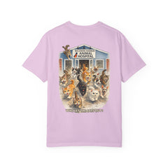 Front Logo Back Graphic Baldwin Harbor Animal Hospital "Who Let the Cats Out?" T Shirt