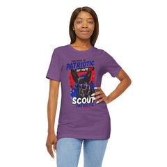 Personalized With Your Dogs Image and Name Patriotic Unisex Jersey Short Sleeve Tee