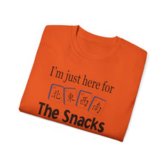 I'm Just Here For the Snacks Mahjong Tiles Unisex Ultra Cotton Tee / See our matching Coffee Mugs