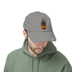 Grim Reaper Happy Halloween Unisex Distressed Cap