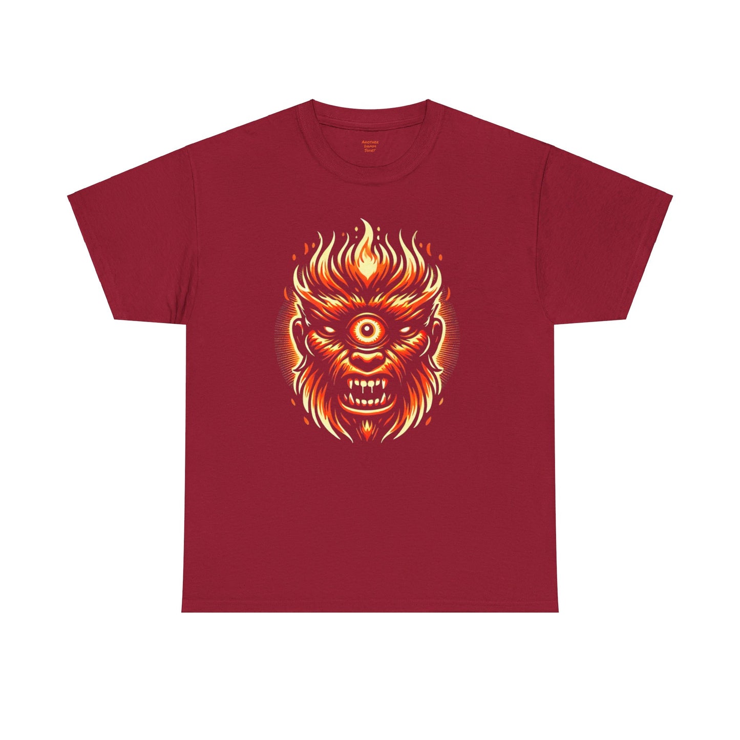 Flaming Fire Cyclops - Graphic Unisex Heavy Cotton Tee