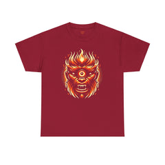 Flaming Fire Cyclops - Graphic Unisex Heavy Cotton Tee