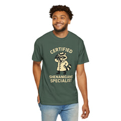 Certified Shenanigans Specialist T-Shirt | Funny Unisex Tee, Casual Wear, Gift for Raccoon Lovers, Cute Animal Shirt, Quirky Apparel