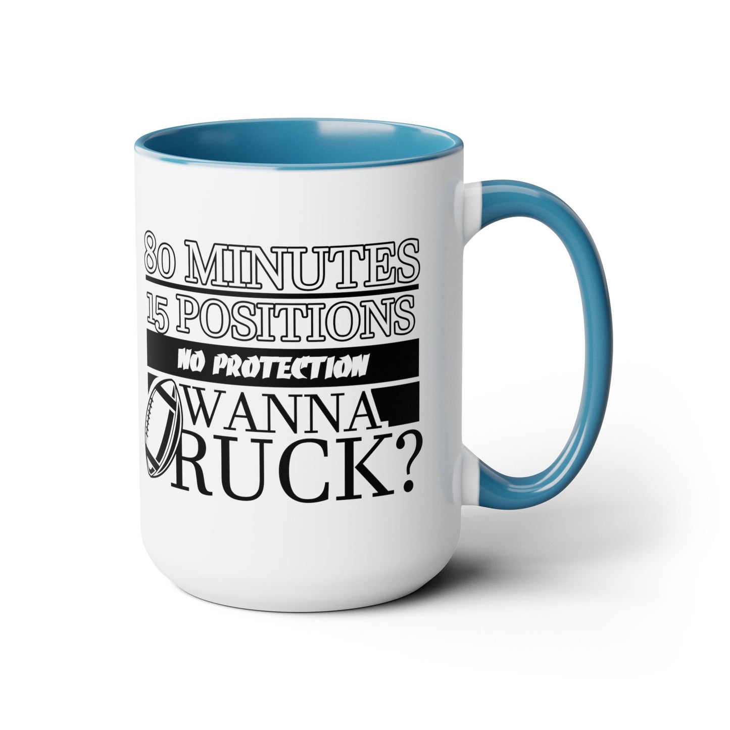 FUNNY RUGBY MUG  Two-Tone Coffee Mug, 15oz