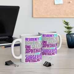 Ophthalmology Word Cloud Ceramic Mug — Eye Doctor Resident Gift (11oz/15oz)