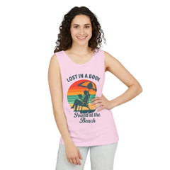 Beach Reader Unisex Tank Top | Summer Vibes | Lost In A Book | Perfect for Book Lovers, Beach Days, Vacations, Gifts, Relaxing Moments