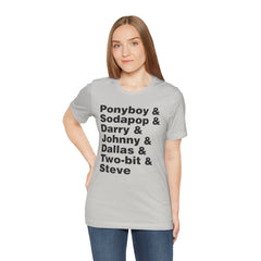 The Outsiders Shirt, Greasers Characters Shirt, Unisex Jersey Short Sleeve Tee