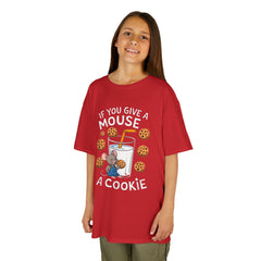 Kids Heavy Cotton™ Tee - "If You Give a Mouse a Cookie" - Fun Cartoon Shirt for Young Readers