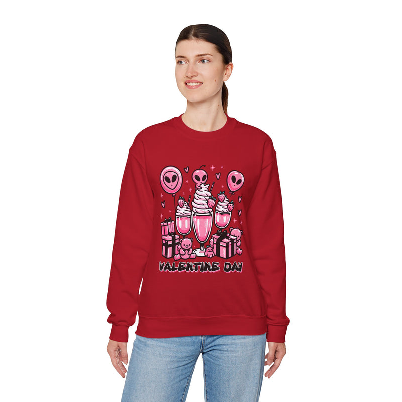 Woman's Alien Coffee Valentine - Unisex Heavy Blend™ Crewneck Sweatshirt
