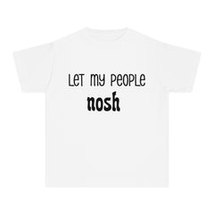 Youth Midweight Tee - 'Let My People Nosh' Foodie T-Shirt for Kids